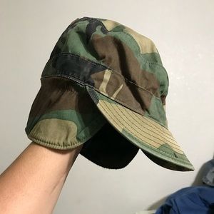 Vintage 1989 Camo Military Cap Youth Size 6 ¾